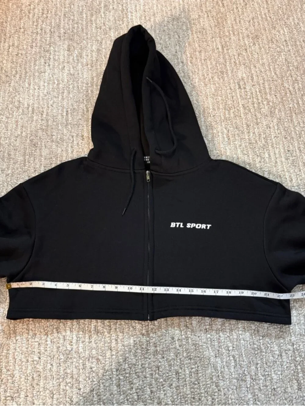 Brunette The Label Kindness Club Full Zip Super Crop Hoodie Black L/XL NWT